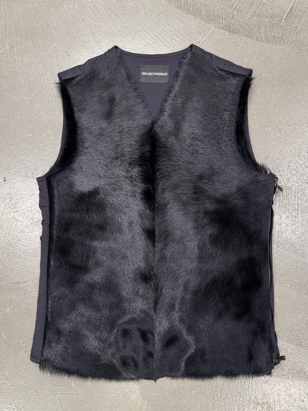 A/W2014 Emporio Armani real calf fur runway vest