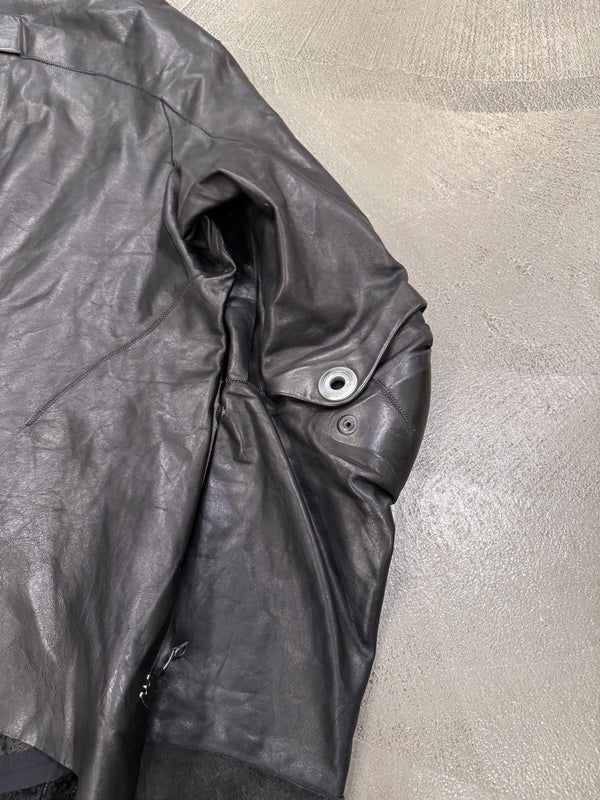 Isaac Sellam artisanal leather jacket with metal spine