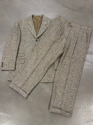 1990s Hermes wool tweed suit set