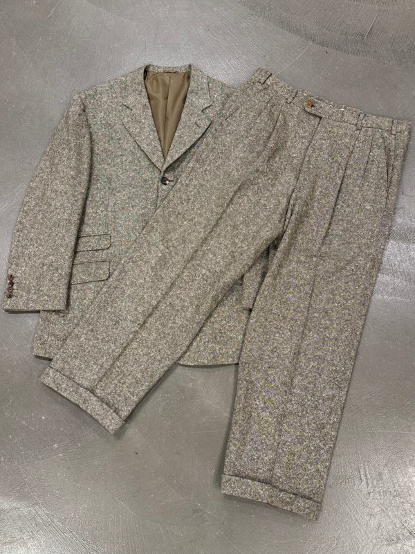 1990s Hermes wool tweed suit set