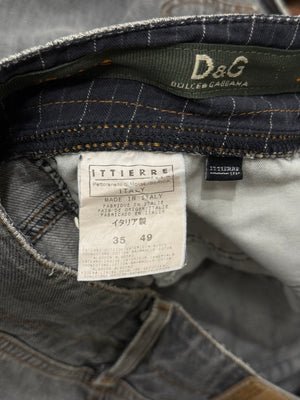 2000s Dolce & Gabbana double waist asymmetrical cargo jeans