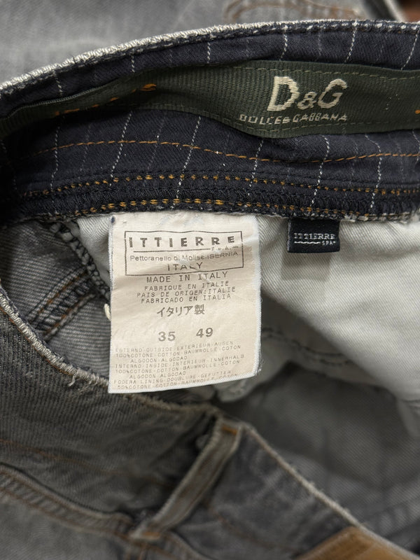 2000s Dolce & Gabbana double waist asymmetrical cargo jeans
