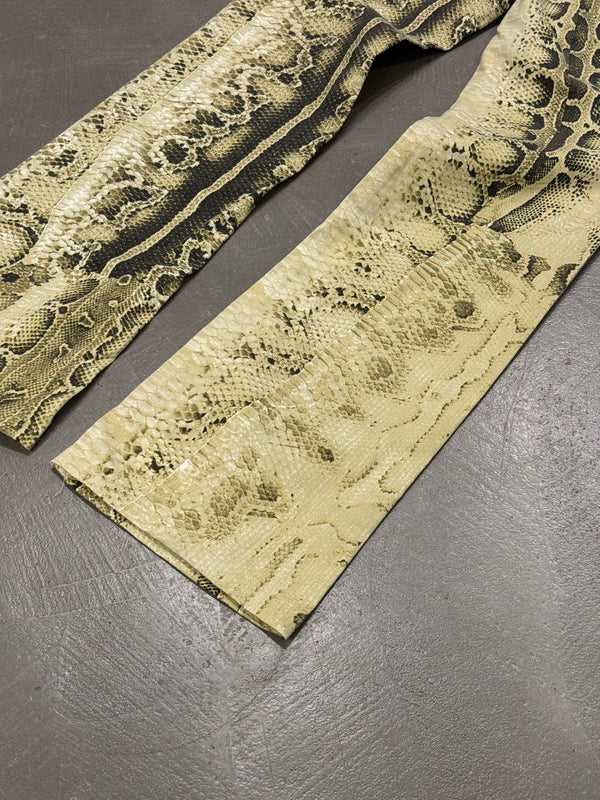 2000s Cavalli snakeskin print flared jeans