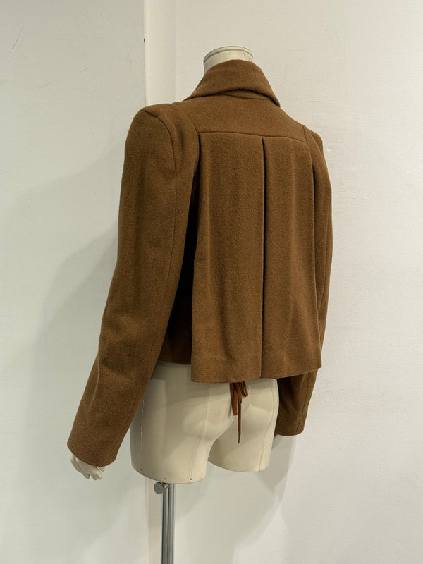 2000s Vivienne Westwood brown structured cropped camel jacket