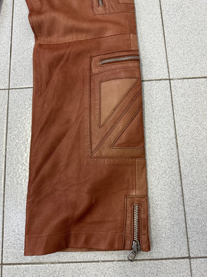 SS2002 Dolce & Gabbana leather zipper flight cargo pants