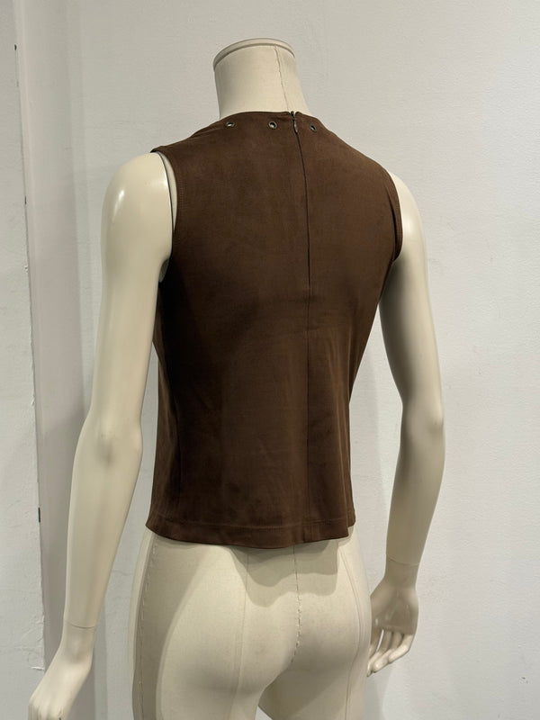 2000s Plein Sud suede set sleeveless top & pants