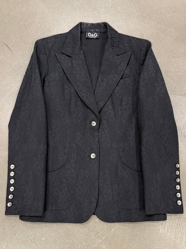 2000s Dolce & Gabbana button cuff slim blazer
