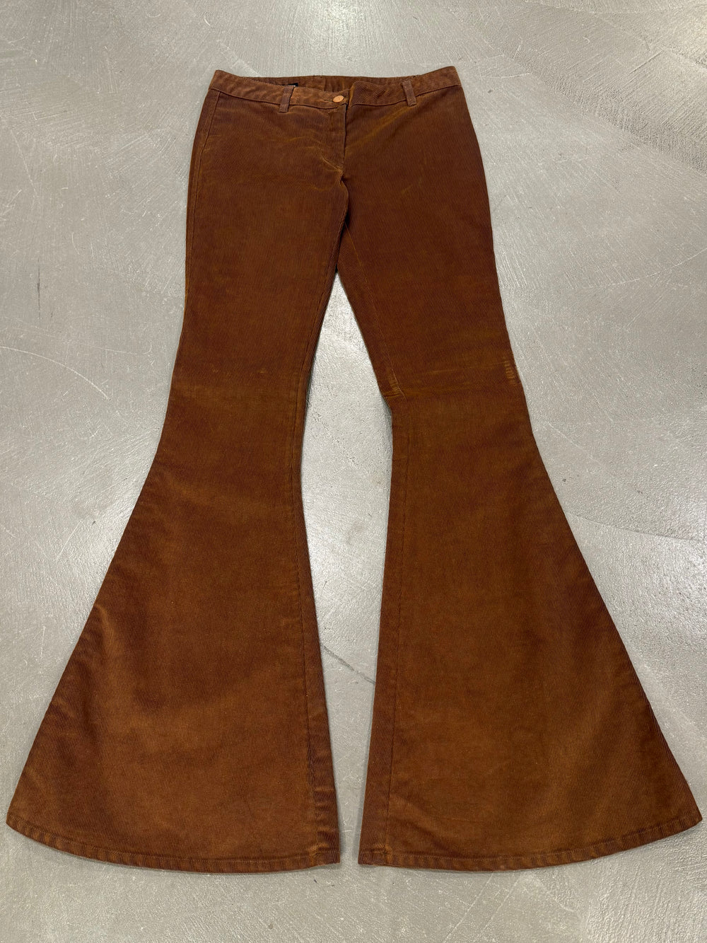 2000s Jean Paul Gaultier corduroy extra flared low rise pants