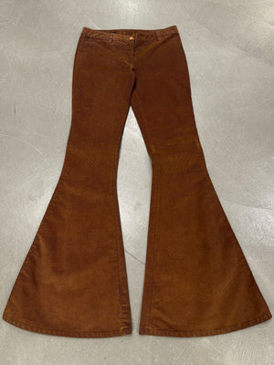 2000s Jean Paul Gaultier corduroy extra flared low rise pants