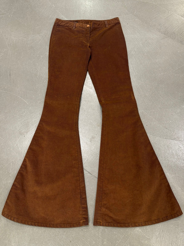 2000s Jean Paul Gaultier corduroy extra flared low rise pants