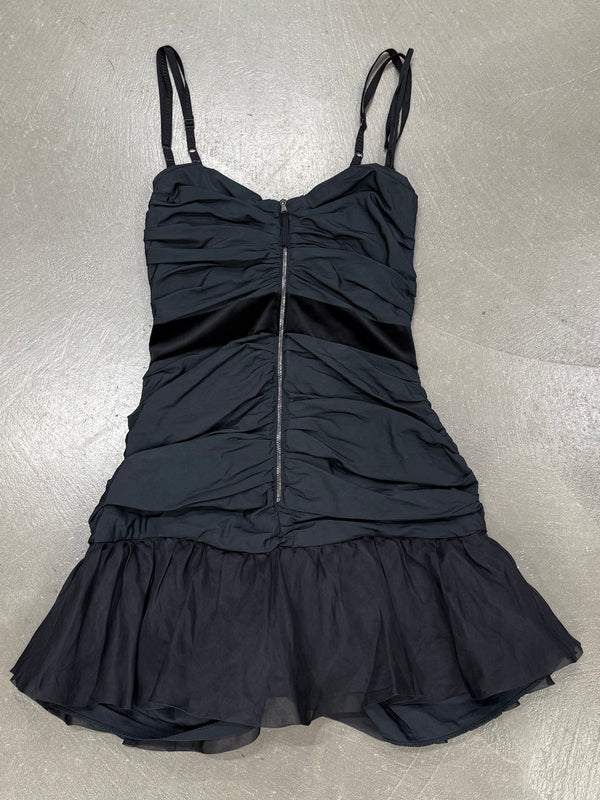 Dolce & Gabbana ruched mini dress with ruffle front