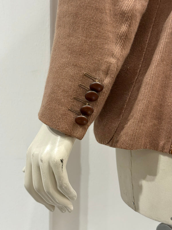 1990s Hermès leather collar blazer