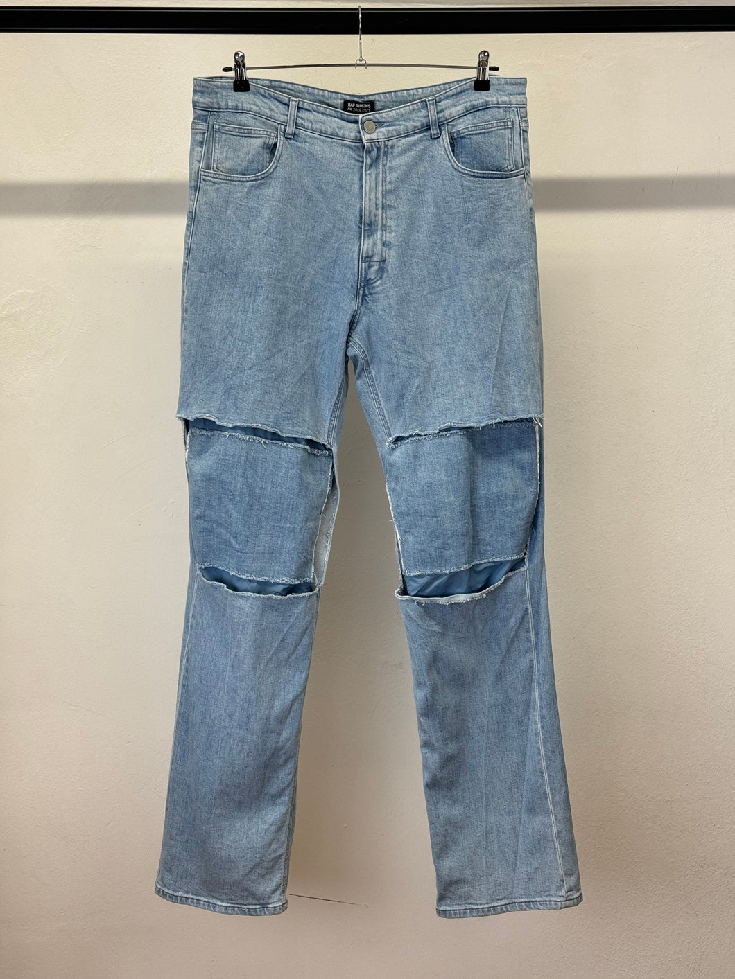 F/W 2020-2021 Raf Simons cut-out baggy jeans