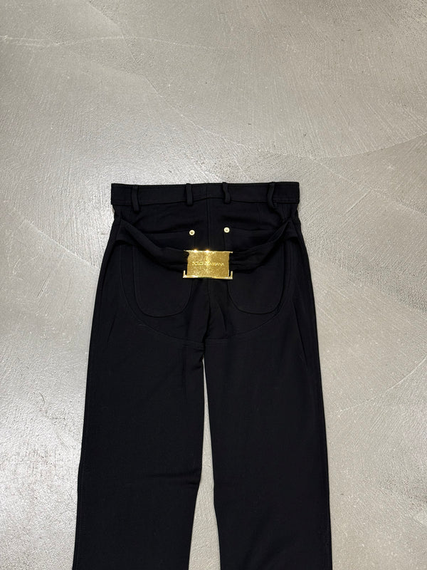 2001 Dolce & Gabbana extra long iconic buckle cowboy pants