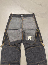 Load image into Gallery viewer, 2000s Dolce &amp; Gabbana multi zipper raw denim cargo pants
