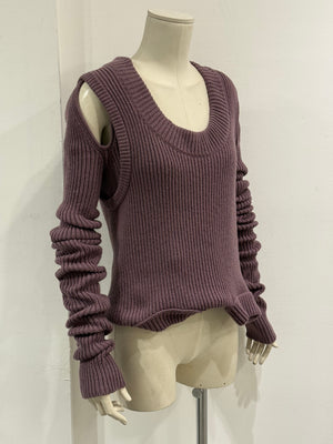 F/W2023 Rick Owens “Luxor” ribbed knit banana top