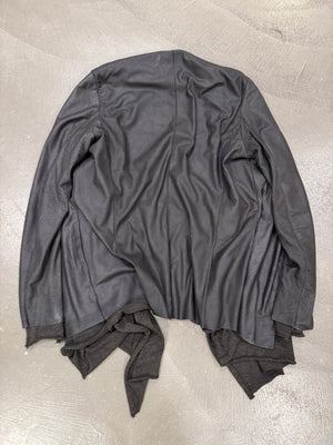 Isaac Sellam asymmetrical hybrid deer leather jacket