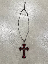 Load image into Gallery viewer, 2000s Dolce &amp; Gabbana red stone cross necklace
