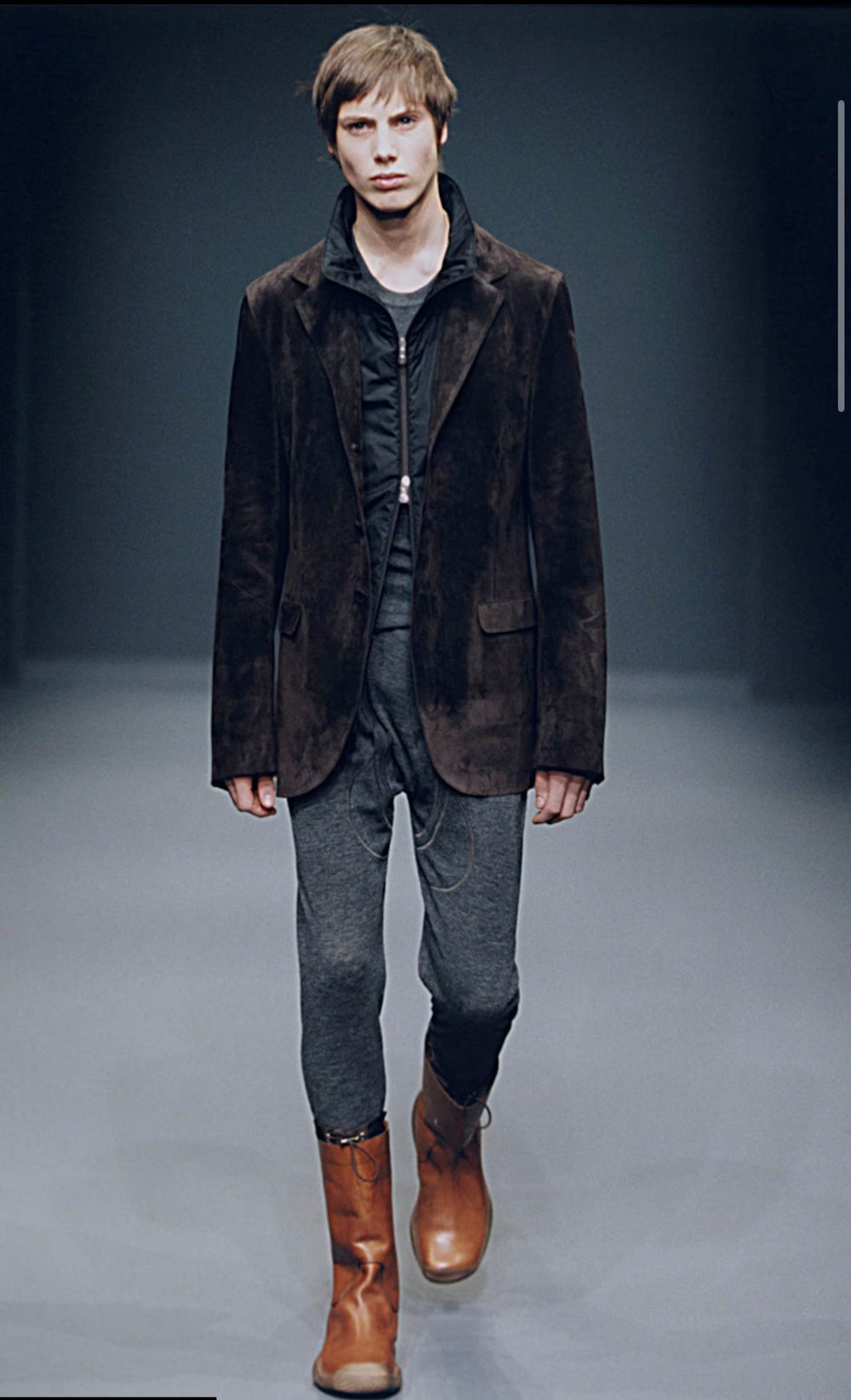 AW1999 Prada double layer leather boots