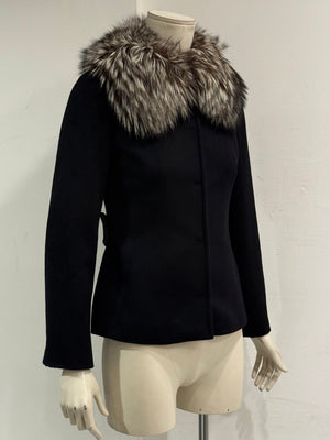1998 Dolce & Gabbana fur collar Angora wool jacket
