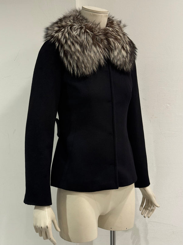 1998 Dolce & Gabbana fur collar Angora wool jacket