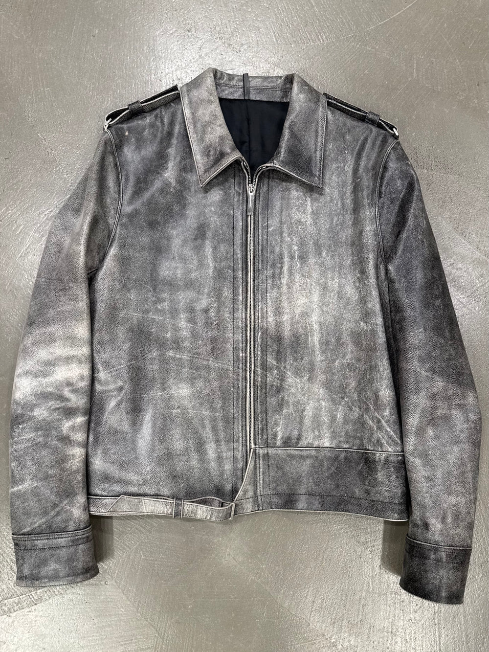 A/W2002 Dior by Hedi Slimane distressed leather jacket