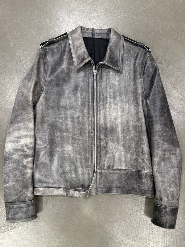 A/W2002 Dior by Hedi Slimane distressed leather jacket
