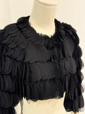 2000s Roberto Cavalli sculptural cropped bolero jacket with tiered petal detailing