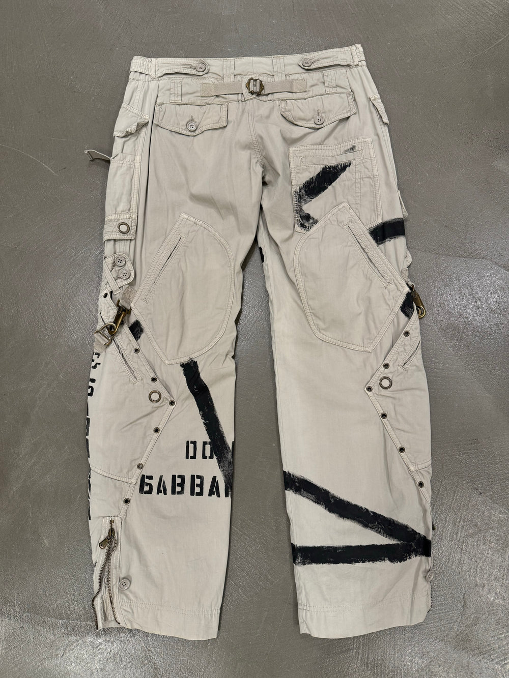 S/S2004 Dolce & Gabbana printed bondage cargo pants