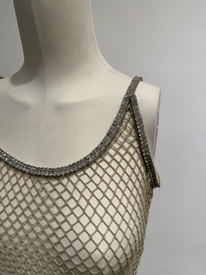 S/S 2002 Dolce & Gabbana J-Lo fishnet Swarovski top