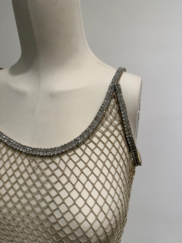 S/S 2002 Dolce & Gabbana J-Lo fishnet Swarovski top
