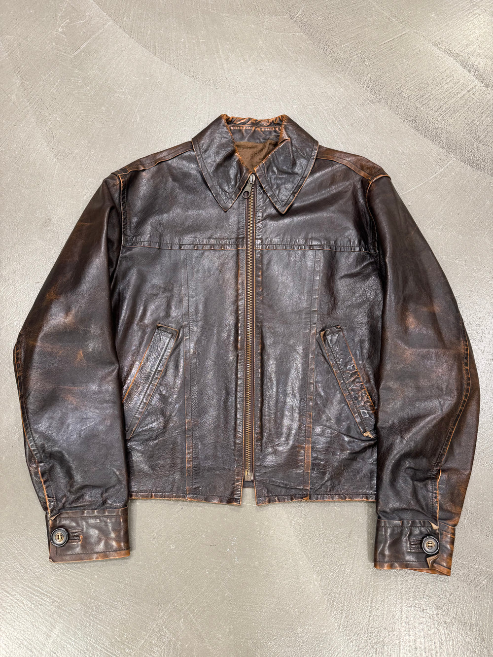 1990s Dolce & Gabbana boxy oversized faded leather jacket