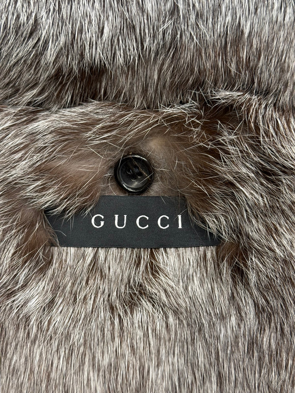2000s Gucci by Tom Ford fur lining leather bomber jacket