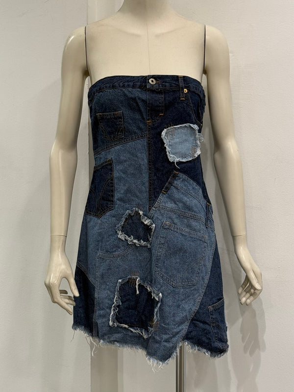 2000s Dolce & Gabbana patchwork mini dress