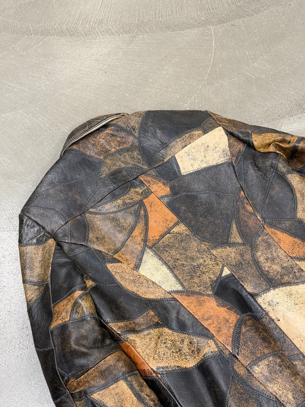 2000s Dolce & Gabbana patchwork 2-in-1 reversible leather jacket