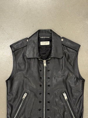 S/S2015 Saint Laurent Paris by Hedi Slimane biker leather vest