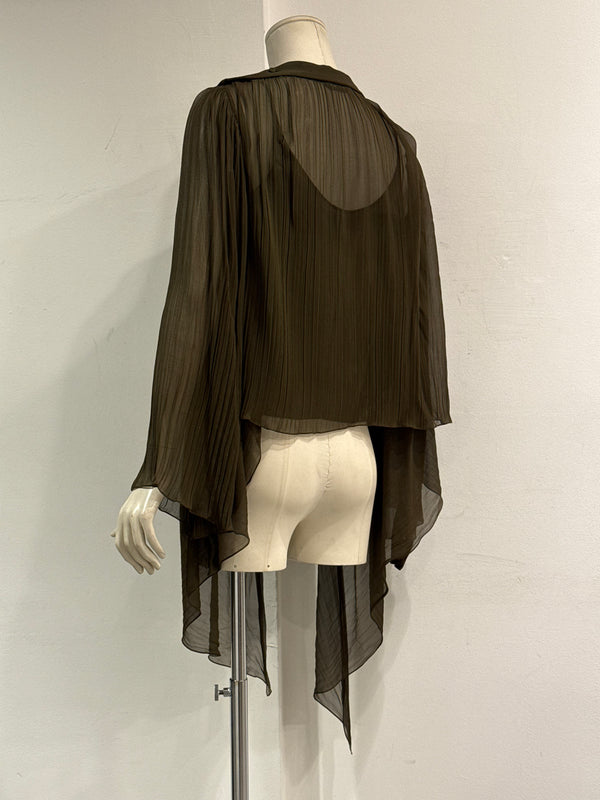 A/W2014 Tom Ford drape asymmetric cape and top set