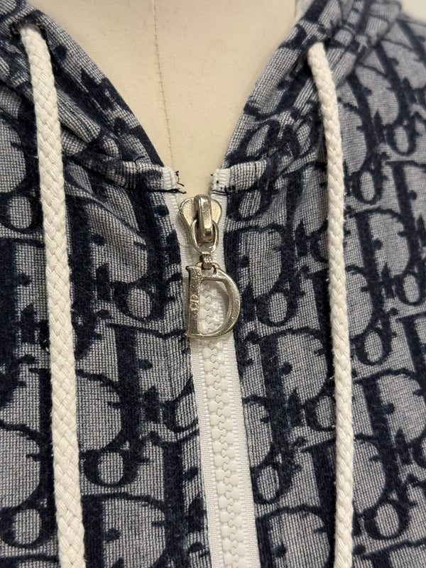 S/S2002 Christian Dior by Galliano monogram zipped vest with hoodie