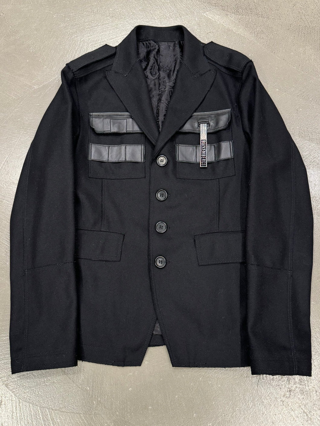 Dirk Bikkembergs metal clip military blazer