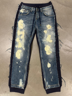 2000s Dolce & Gabbana hybrid denim sweatpants