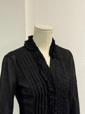 2000s Dolce & Gabbana sheer ruffled shirt