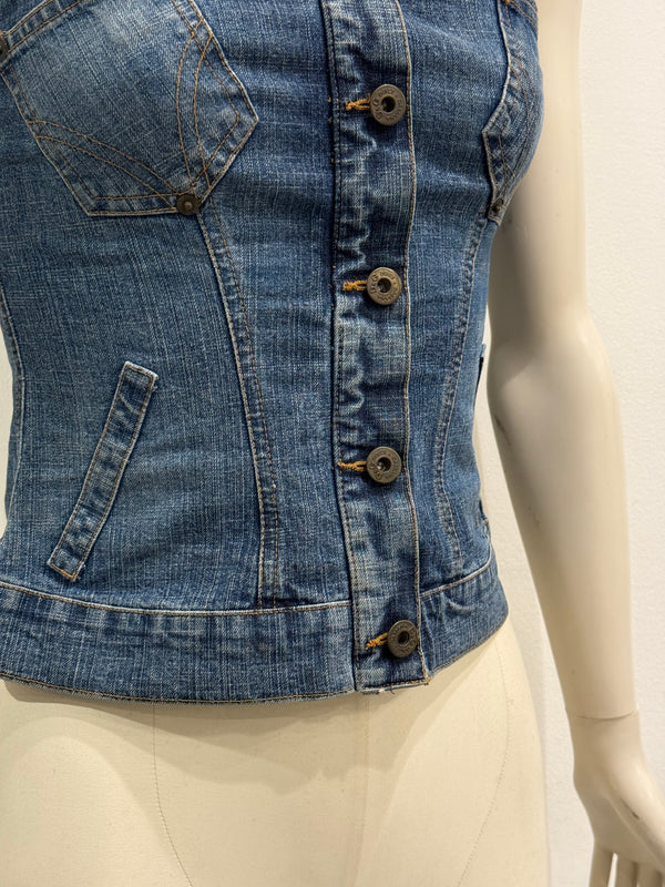 2000s Dolce & Gabbana denim pocket corset