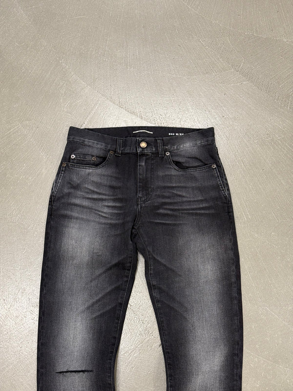 2018 Saint Laurent “D02” faded distressed black pants