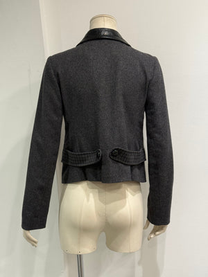 2000s Dolce & Gabbana patent collar wool jacket
