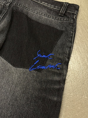 2017 Saint Laurent “D18” dark wash denim jeans