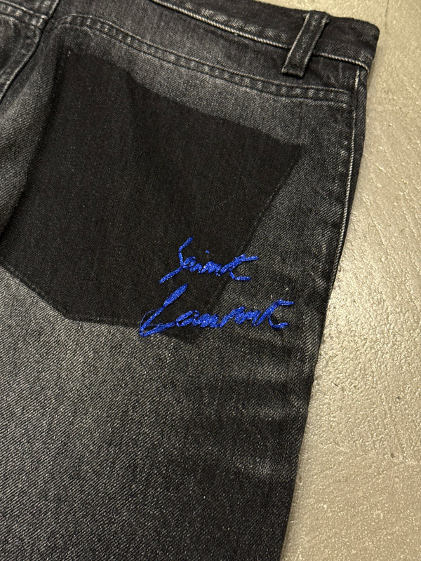 2017 Saint Laurent “D18” dark wash denim jeans