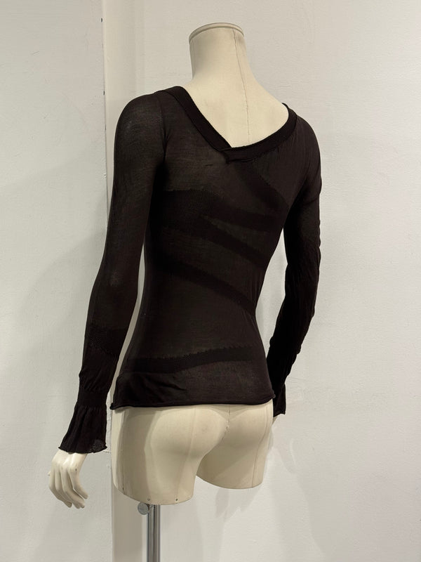 1990s Gucci by Tom Ford sheer asymmetrical top