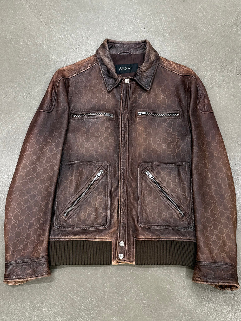 2010s Gucci "Guccissima" monogram leather jacket