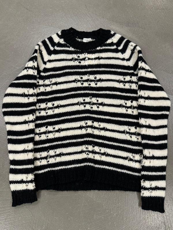 A/W2024 Dries Van Noten distressed stipe knit