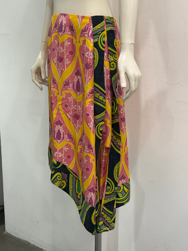 2009 Prada abstract geometric print midi skirt